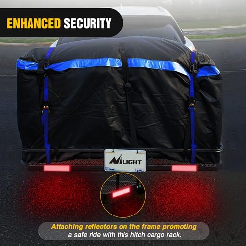 Image of Nilight 60 inch x 20 inchx 7.87 inch Hitch Cargo Carrier & 5 /8 inch Pin Clip Fits 2-Inch Receiver 500 Lbs Heavy Duty Capacity Luggage Basket Fold Up for SUV Pickup Camping Traveling
