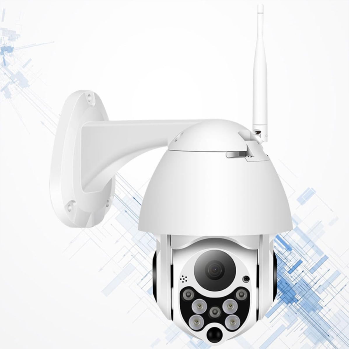 Didiseaon Caméra de Sécurité Étanche sans Fil Audio Bidirectionnel et Vision à Distance pour Surveillance Maison et Bébé, Plastique Blanc, Compatible Carte 128 GB