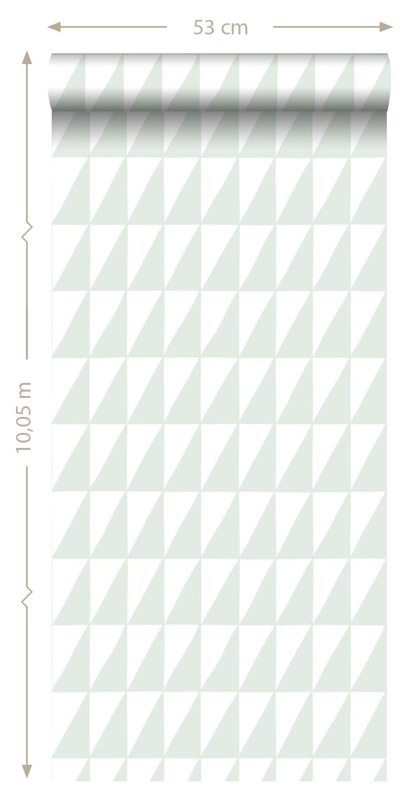 ESTAhome Tapeta trójkąty graficzne miętowej zieleni 53 cm x 10.05 m