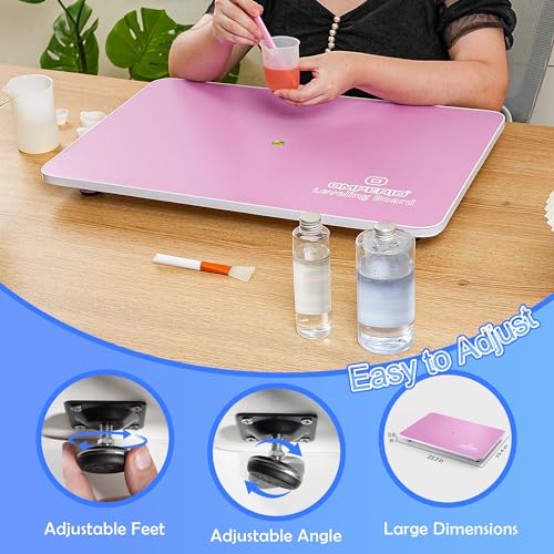 OMPERIO Mesa de nivelamento extra grande para resina epóxi, placa de nivelamento ajustável de 58 x 3