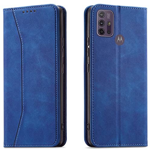 OKZone Funda para Motorola Moto G30 / G20 / G10, Funda Carcasa de Cuero para Moto G30/G20/G10,Magnético Carcasa Funda Móvil Billetera Cuero Funda con Tapa Libro Caso Soporte Plegable (Azul)