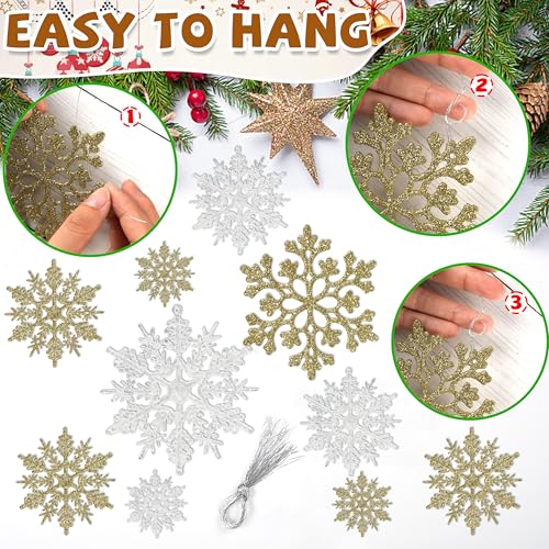 image for kockuu 36pcs Snowflakes-Christmas Tree Decorations, Snowflake Ornament