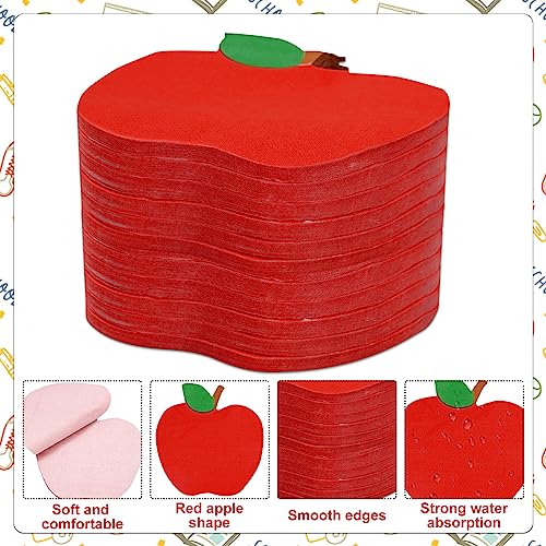 Image of Whaline 100 Pack Back to School Napkins Red Apples Disposable Paper Napkins School Season Apples Dinner Napkins for First Day of School Party Celebration Supplies Table Decorations