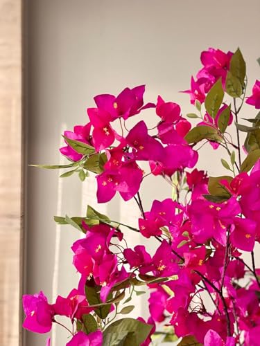 Image of Artificial Bougainvillea Tree 5 Feet with Pot Premium Pink Flower Plant for Home, Office, Living Room, Hotel & Indoor Decoration Natural Look, Maintenance-Free Faux Plant