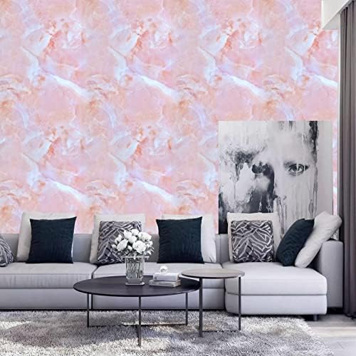 Image of SARVATRAY Self-Adhesive Wallpaper, Kitchen Oil Proof Heat Resistant Stickers, Vinyl Sheet for Wall 2 X 9.5 SQ FT (3 M Pink WS)