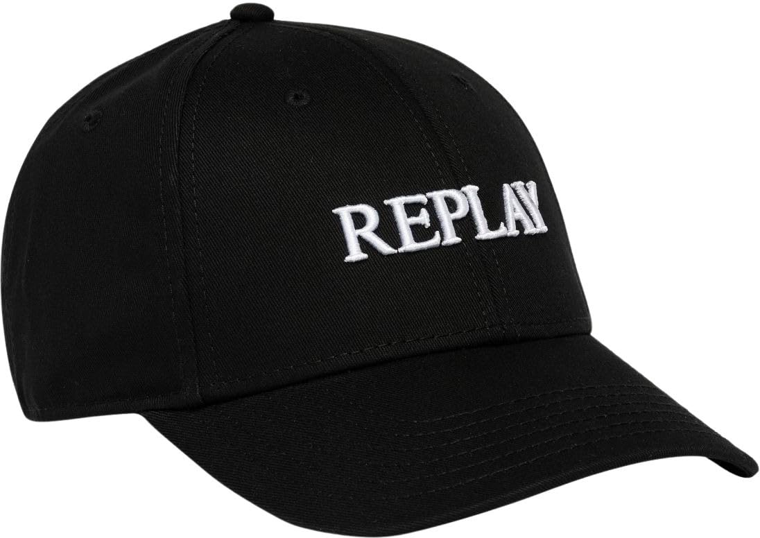 Replay Unisex Cotton Baseball Cap, Black 098 (Black), One Size