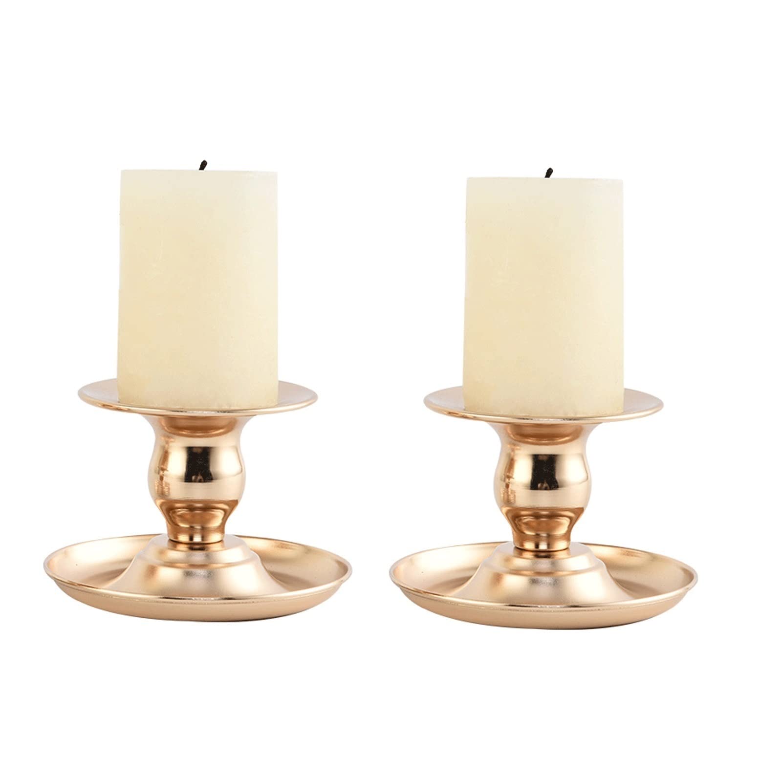 Porte-bougie doré stable anti-coulure pour bougies de mariage