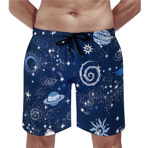 Shorts de bain homme séchage rapide maillot galaxie bleu avec poches taille XXL