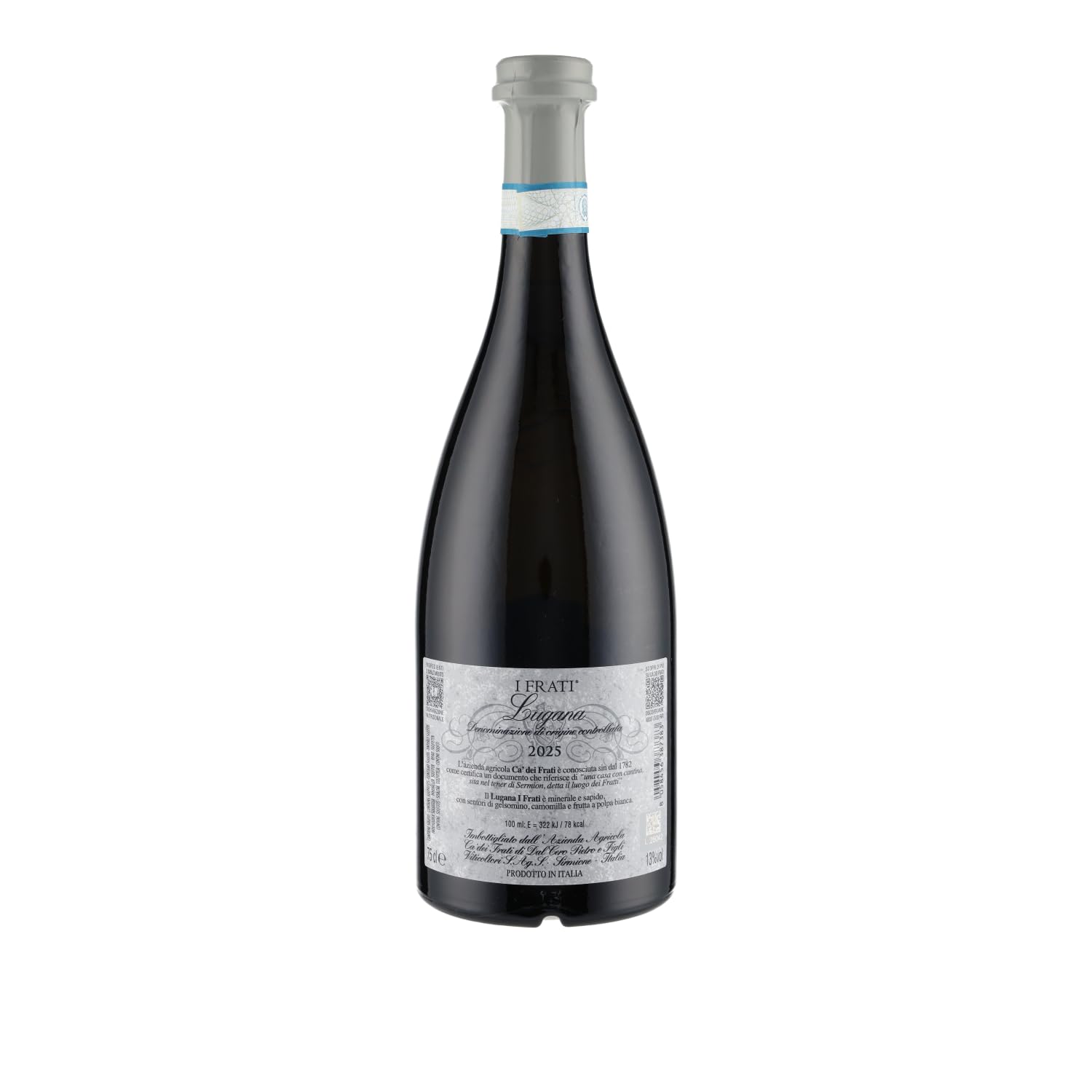 Cà dei Frati Lugana I Frati DOC 2025 (6 x 0,75l) Weißwein Italien trocken – Gardasee Lombardei, Trebbiano di Lugana, inkl. Vinizia Dropstop Ausgießer