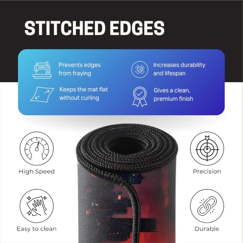 Image of Animated Hero Inspired Mouse Pad 11x23 Inch 2mm Extended Gaming Desk Mat with Anti-Slip Rubber Base Mousepad for Smooth Surface Desk pad for PC & Laptop Use Waterproof & Stiched (Multicolour)
