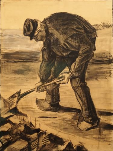 Toile La pelleteuse de Van Gogh 60x90cm reproduction d'art de portrait pour décoration murale