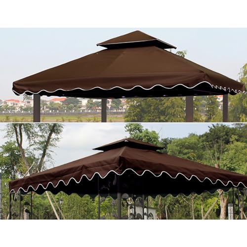 Toile de rechange pour tonnelle 3x3m marron à 2 niveaux