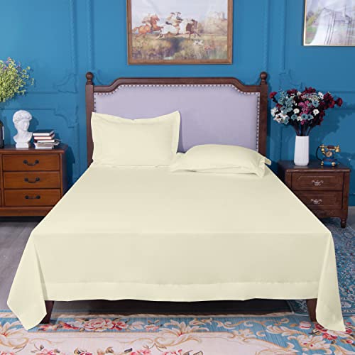 Image of NTBAY Twin Microfiber Flat Sheet, 66 x 96, Butter Yellow