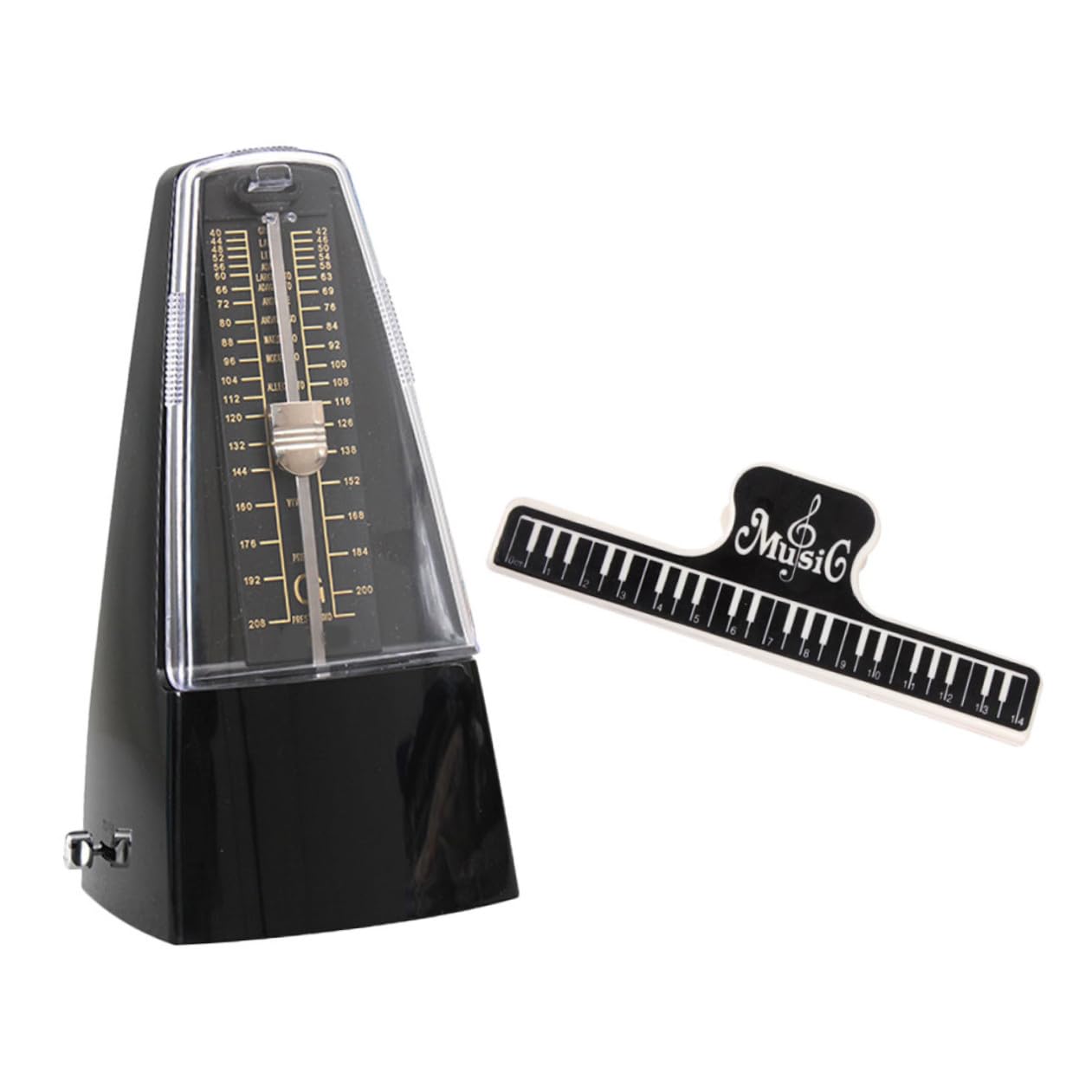 minkissy Mechanisches Metronom für Klavier Gitarre Mehr mit Musikbuch Clip Langlebiges Material Präzise Taktung für Anfänger und Musikliebhaber Zufällige Farbe Zufällige Farbe