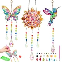 Jovicos Geschenk Mädchen 6 7 8 9 10 11 Jahre, Diamond Painting Kinder Spielzeug ab 5-12 Jahre, Bastelset Kinder Windspiel Basteln Sonnenfänger Kristalle Zum Aufhängen