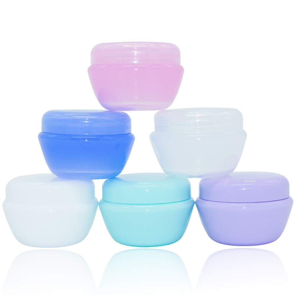 Empty Cosmetic Containers with Lids 20g Plastic Small Refillable Travel Bottle Leak Proof Round Clear Jars Tsa Approved Environmental Perfect for Slime, Samples, Lotion, Creams and More