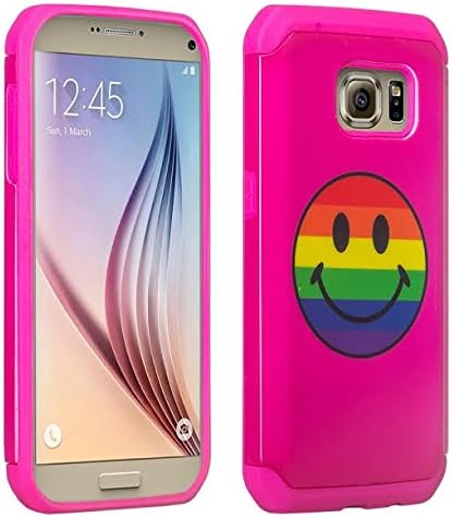 GALAXY WIRELESS for Galaxy S7 Case, Samsung Galaxy S7 Phone Case [Shock Absorption/Impact Resistant] Cute Girl Women Hybrid Dual Layer Defender Protective Case Cover for Galaxy S7, Hot Pink Emojis