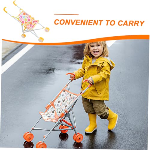 VANZACK Realistischer Puppenwagen Toy Stroller mit Weichem Griff und Leichtgängigen Rädern für Rollenspiele und Kreatives Geeignet für Ab Jahren Fördert Soziale Entwicklung – Bild 7