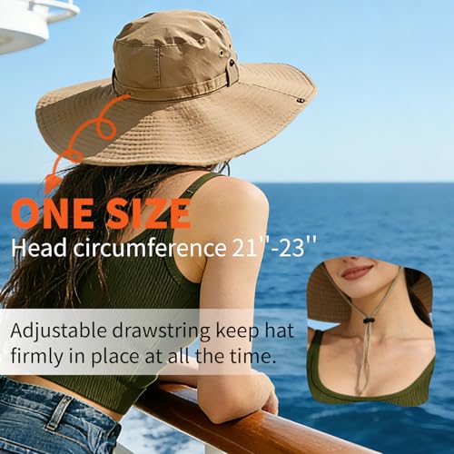 Image of Super Wide Brim Sun Hat for Men /Women-UPF 50+ UV Protection, Large Bucket Hat for Fishing, Hiking, Gardening