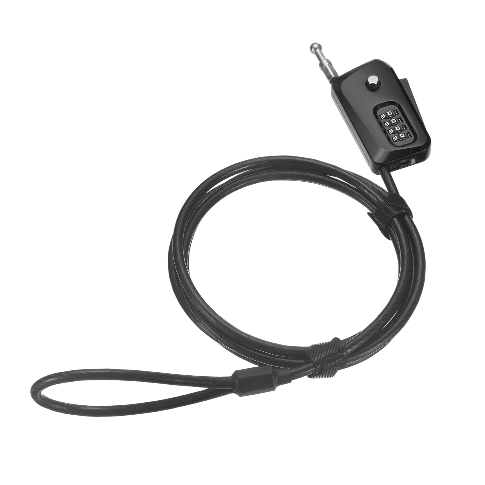 PATIKIL Adjustable Combination Cable Lock, (6 Ft, Black), 4 Digit Combination Retractable Steel Security Cable Padlock for Luggage Helmet Suitcase Trail Camera Kayak Outdoor Bike Scooter