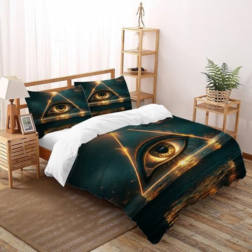 Parure de couette king en microfibre de qualité supérieure œil du monde - 3