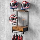 NANAGIFTREE Helmet Rack Wall Mount, Motorcycle Helmet Holder Plate Rack Display Organizer with Motorcycle Accessories Helmet Hanger Wall Mount for Football (Vintage Black, 4 pack)