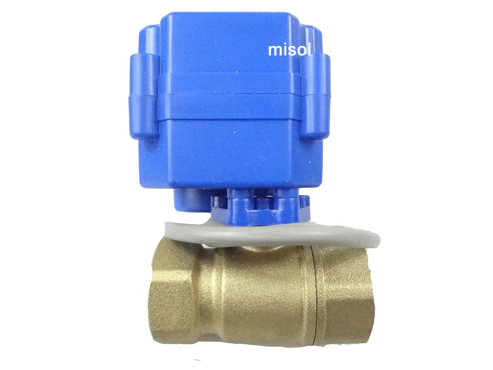 MISOL 1 pcs of motorized valve brass, G3/4" DN20, 2 way, CR05, 12VDC, electrical valve, motorized ball valve/Valve à boisseau motorisé, vanne électrique/Soupape à bille
