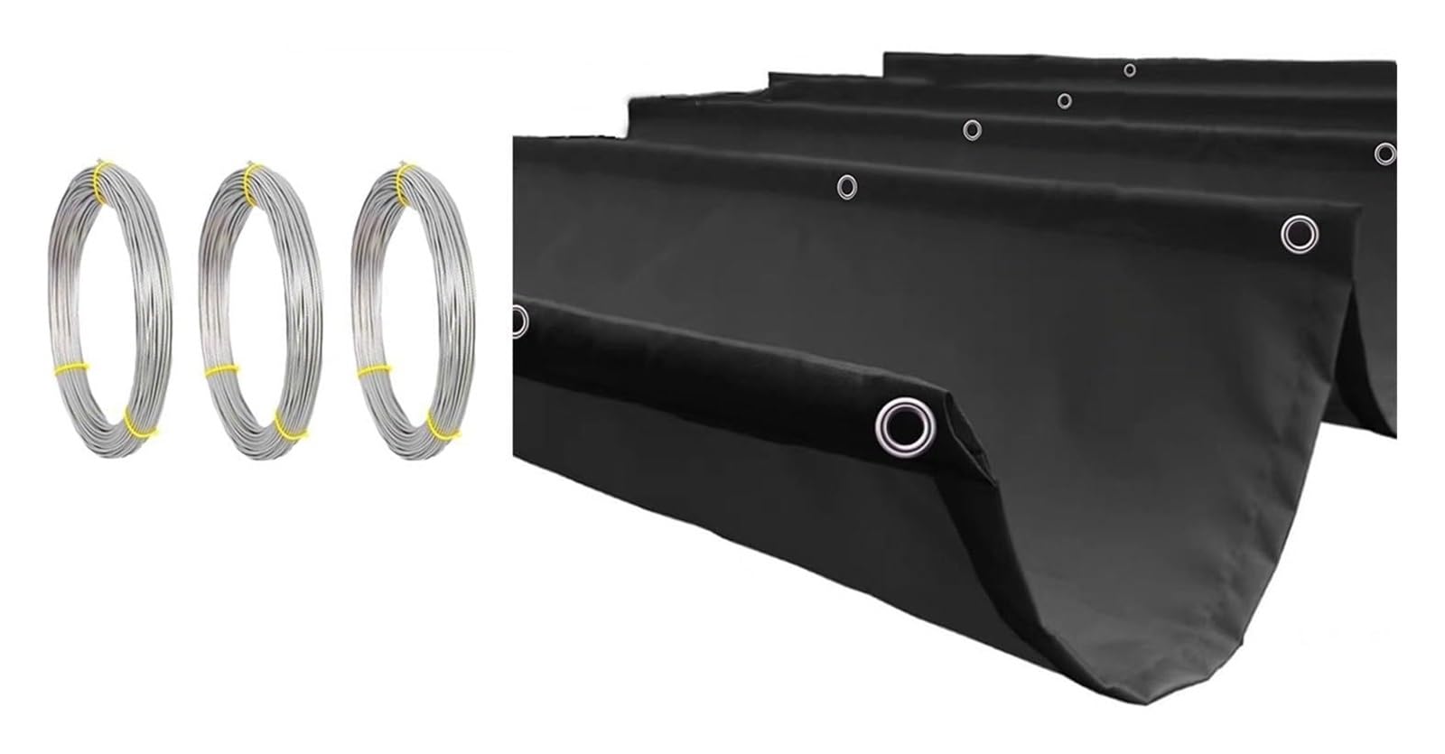 Voile d'ombrage rétractable ondulée 0.6x3m pour pergola de terrasse