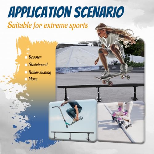 image for HECASA Skateboard Grind Rail Skate Rail 6' Adjustable Flat Bar Portabl