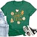 CQF Christmas Crew Shirts for Women The Cookie Crew Printed T Shirts Cute Xmas Holiday Tee Tops Green