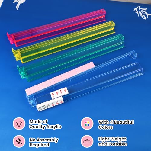 Juego Mah Jong con 4 Soportes y Bolsa de Almacenaje miniatura 2