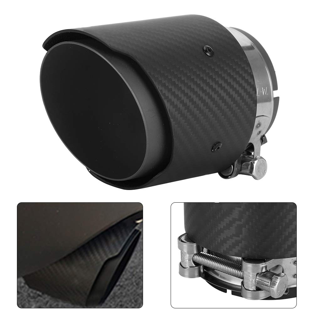 Embout de Tuyau D'échappement Mat en Fiber de Carbone, Entrée 80mm, Sortie 101mm, pour CX5 CX4 (Tout noir mat)
