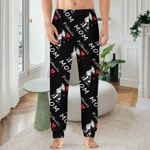 Pitbull Mom Pajama Pants Men Pj Bottoms Sleepwear Lounge Pant2