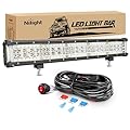 Nilight 22 Inch Side Shooter LED Light Bar Quadruple Row Spot Flood Combo Lights w/Wiring Kit for Fog Light Driving Light Work Light on Truck SUV ATV UTV Jeep, 2 Years Warranty