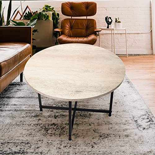 Aroilazm Folding Round Coffee Table For Living Room Heavery Duty Portable Small Circle Center Table With Waterproof Desk Top For Home Space Saving,23.6 X 23.6 Inch （Rustic Wooden） #TOP21