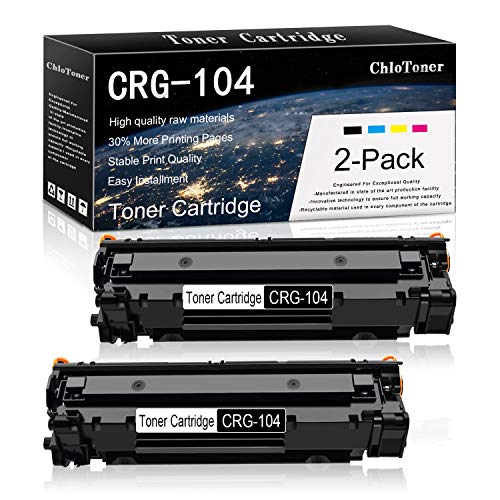 Compatible Toner Cartridge Replacement for Canon 104 CRG-104 FX-10 FX-9 (2-Pack Black) use for ImageCLASS MF4600 MF4690 MF4370dn MF4100 MF4200 MF4350d D420; FAXPHONE L120 L90 Printers, by ChloToner.