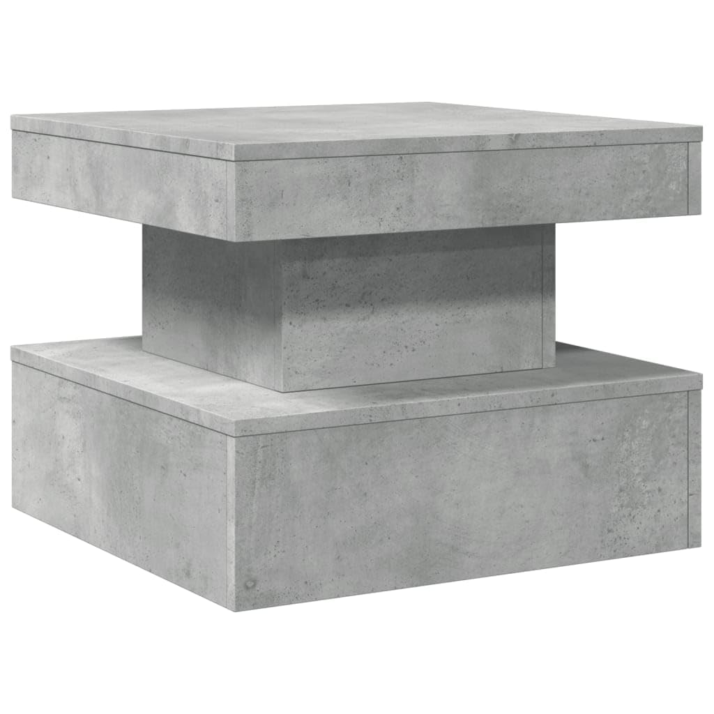 vidaXL Coffee Table with LED Lights Concrete Grey 50x50x40 cm — image 1