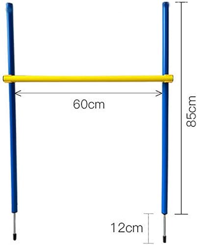 Miniatura 2 de Perro de agilidad obstáculo, entrenamiento de agilidad portátil para perros, puente ajustable, herramienta de ejercicio, azul/amarillo, 38.2 in x