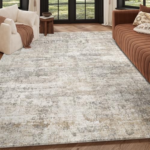 Tapete 8x10 Gris y Beige Lavable para Sala miniatura 7
