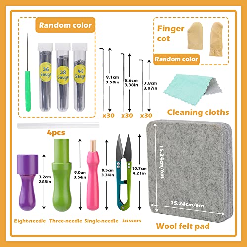 Socnitc 046HUILI 99 Pcs Needles Felting Tools Needles Wool Felting Soft Needle Felting Pad thumb #1