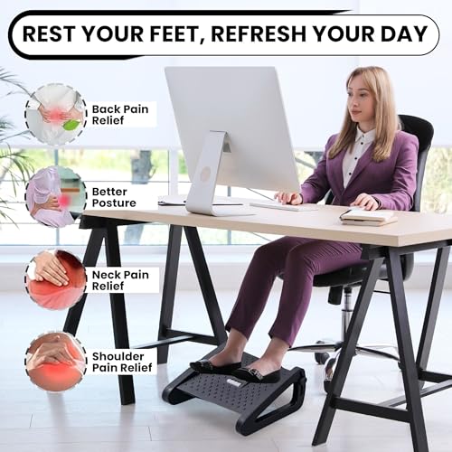 Image of Foot Rest for Home & Office | Adjustable Leg Rest Stool with 6 Modes, Ideal for Under Desk & Living Room Seating