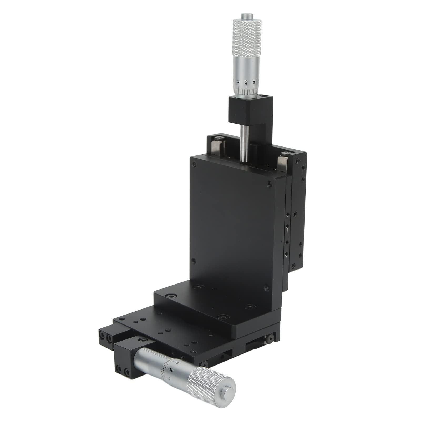 Fafeicy Mesa Deslizante Manual de Micrómetro de Aleación de Aluminio de Etapa Lineal XZ 80 X 80 Mm Precisión de 0,01 Mm de ± 12,5 para Instrumentos ópticos Posicionamiento de Laboratorio