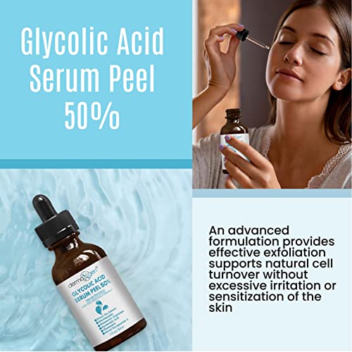 Dermaxgen Glycolic Acid 50% Professional Grade Resurfacing Serum Pure Organic Chamomile + Green Tea Extracts + Hyaluronic Acid For Wrinkles, Fine Lines, Smooth & Fade Scars, Hyperpigmentation (1 Fl Oz) #TOP3