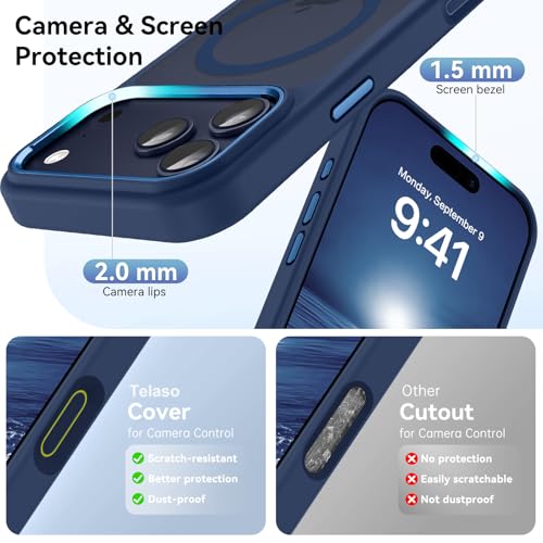 Coque iPhone 17 Pro Max MagSafe Telaso transparente et bleu clair