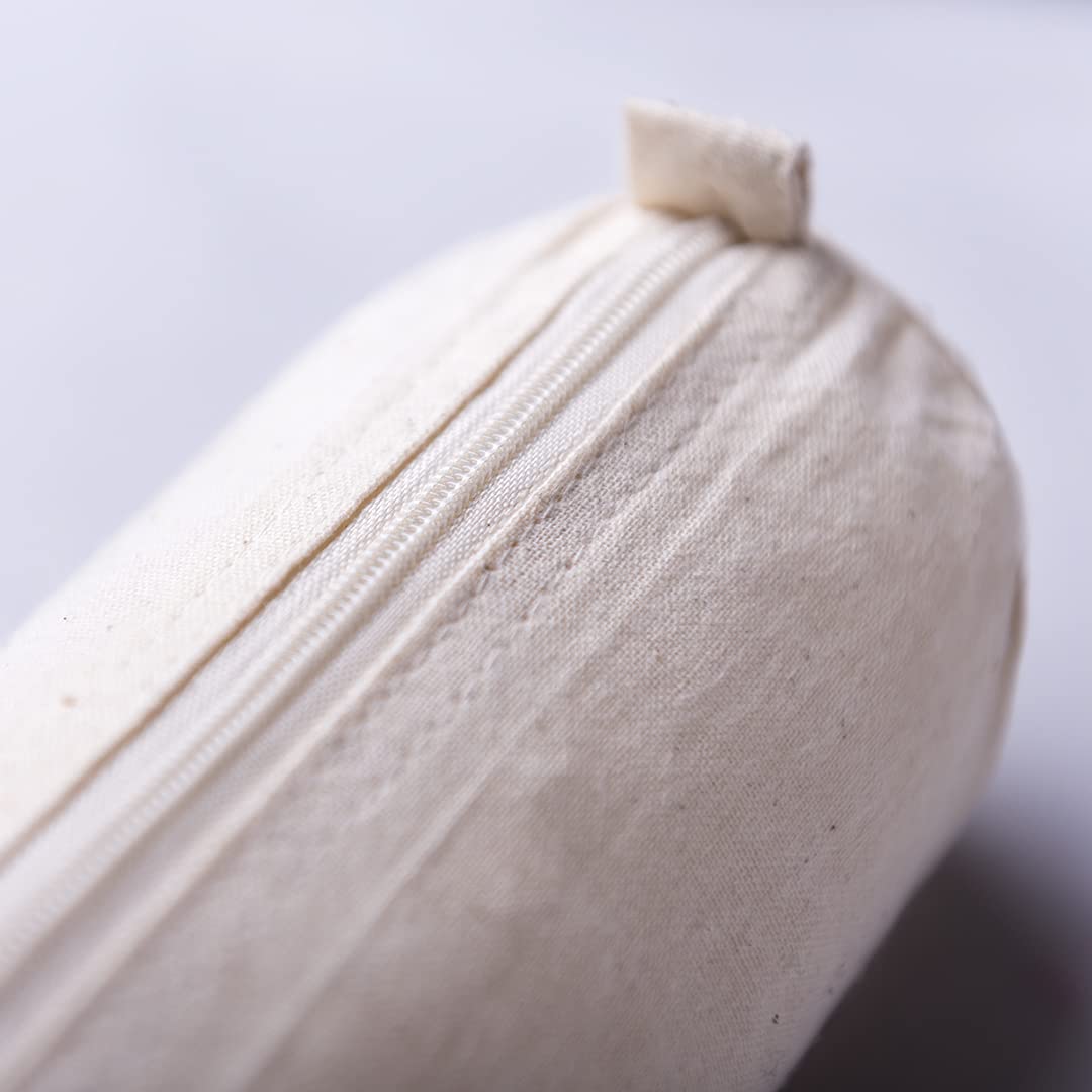 Nature line pencil case in 100% raw cotton material with classic cylindrical design - Image 2