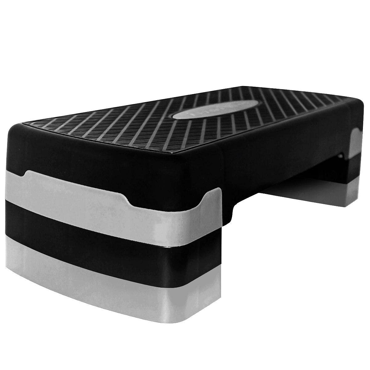 SportVida Stepper per aerobica – Stepper per allenamento a casa – Stepper Fitness – Attrezzi fitness per palestra – Step Bench regolabile in altezza – Molte varianti (grigio 3 altezze)