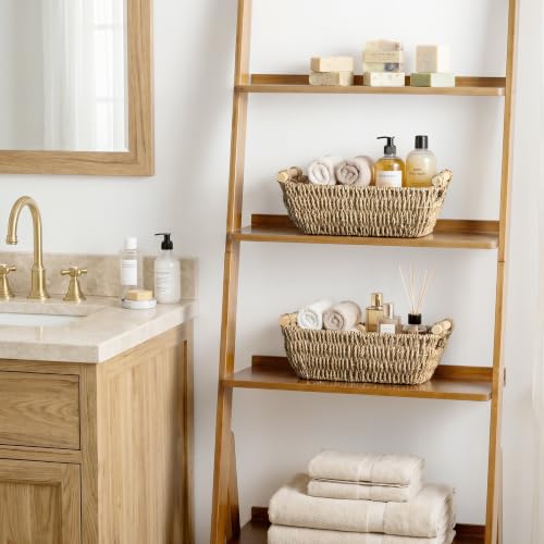 StorageWorks-Small-Baskets-for-Shelf-Seagrass-Woven-Basket-for-Gifts-Wicker-Storage-Baskets-for-Shelves-Baskets-with-Wooden-Handles-2-Pack-Gifts-Basket-for-Home-Decor-Hand-Woven-Basket