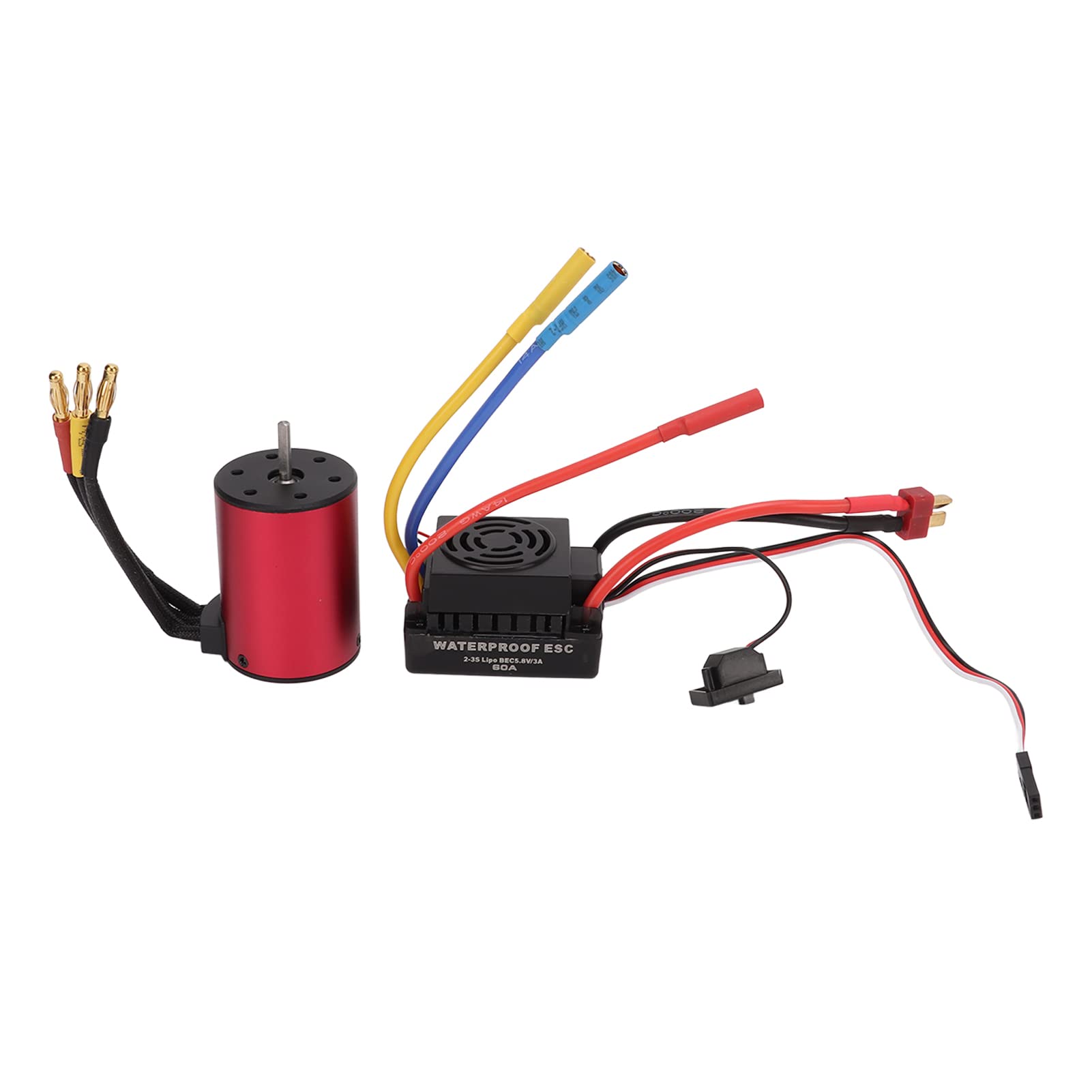 Changor S3650 4300KV Bezszczotkowy Silnik Wydajna Praca Wodoodporny + 60A Aktualizacja ESC dla Samochodów RC 1/10 Czerwony Stop Aluminium