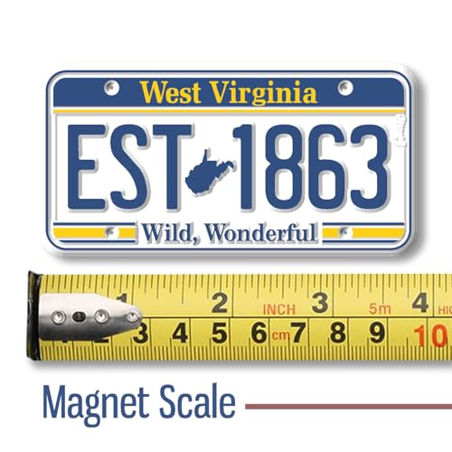 Imán decorativo West Virginia licencia 1.9 x 3.8 pulg miniatura 2