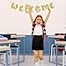 Welcome Gold Glitter Hanging Sign Banner- First Day of School, Classroom, Wedding, House, Home Decor (Gold)